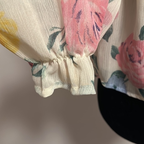 Forever 21 juniors womens square neck long sleeve blouse size M - Picture 6 of 6